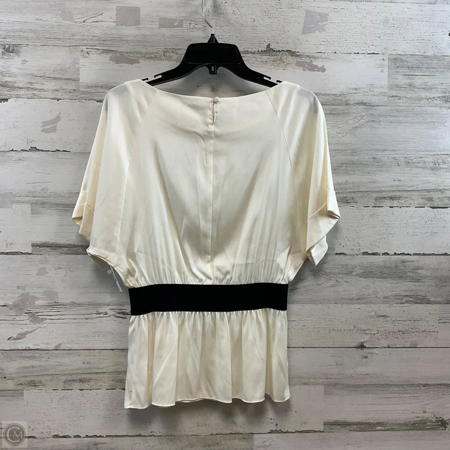 Blouse Short Sleeve By Theory In White, Size: S