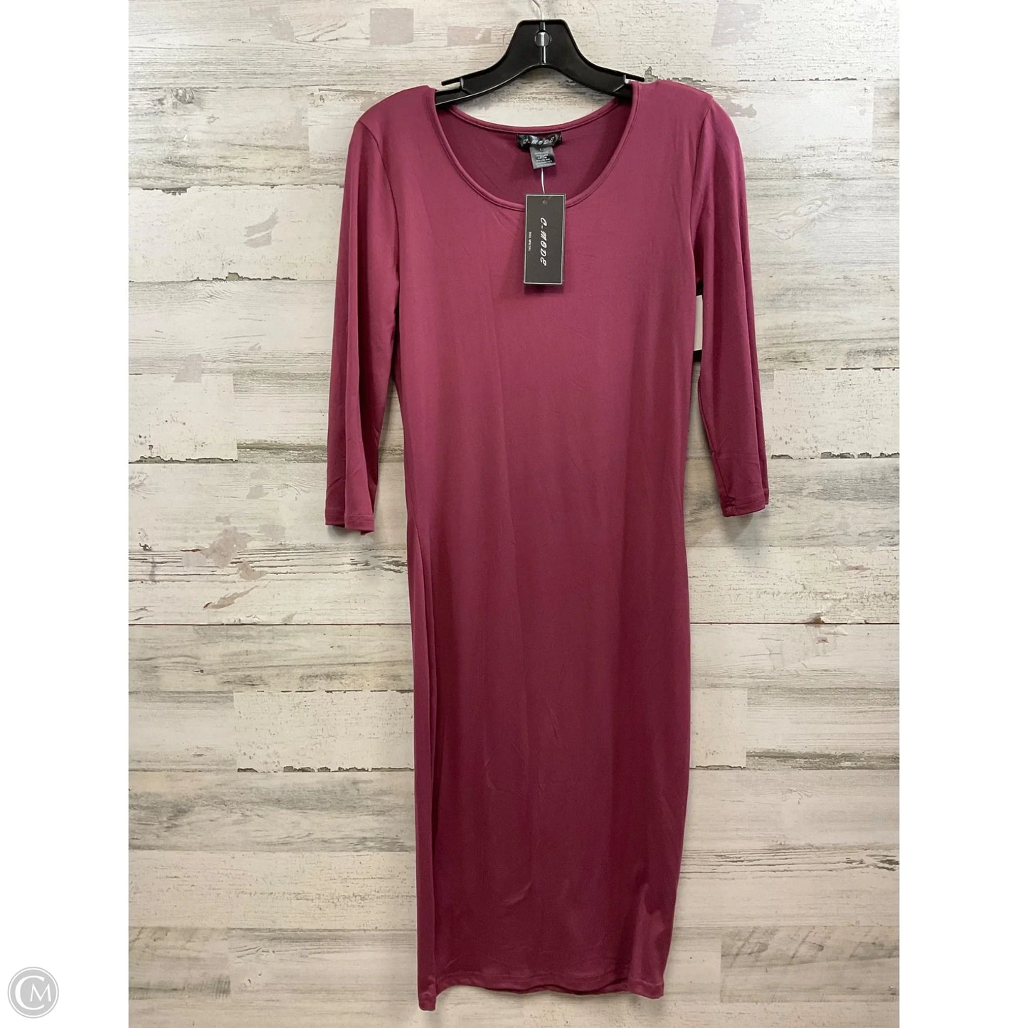 Dress Casual Midi By C MODE In Purple, Size: L