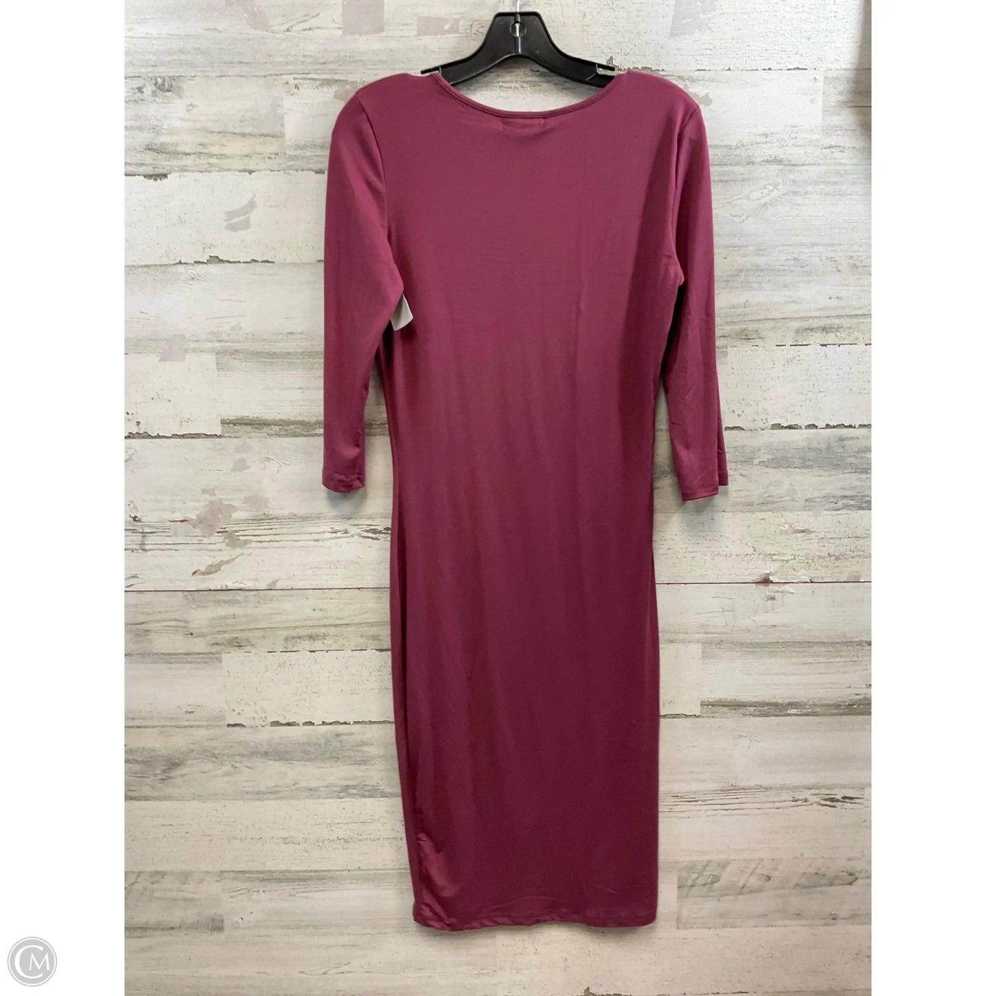 Dress Casual Midi By C MODE In Purple, Size: L