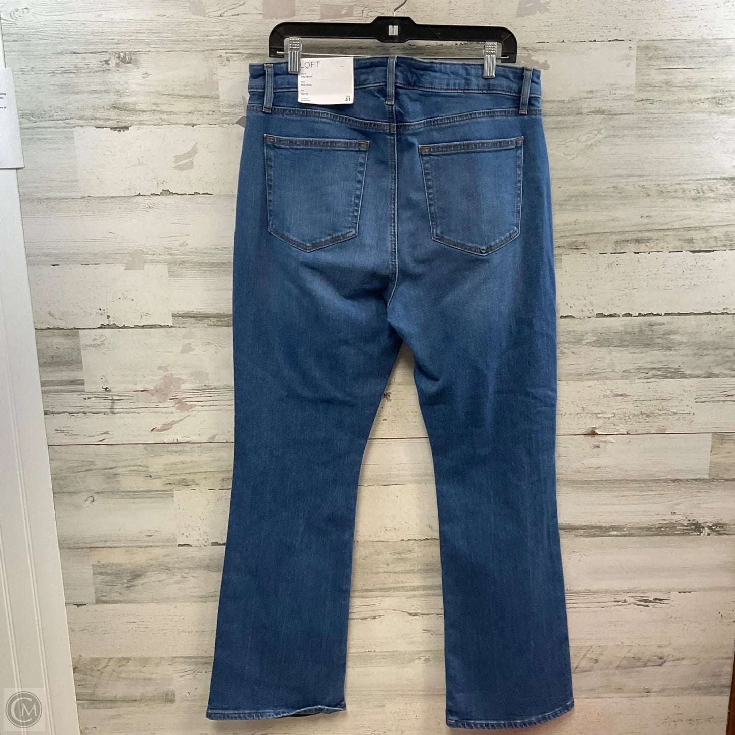 Jeans Boot Cut By Loft In Blue Denim, Size: 14