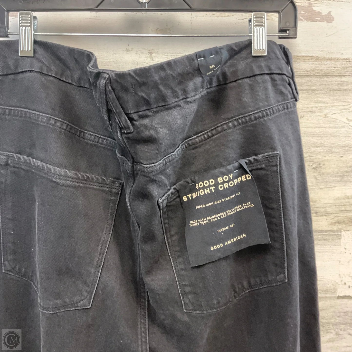 Jeans Straight By Good American In Black Denim, Size: 20