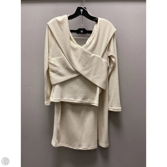 Skirt Set 2pc By Allie Rose In Cream, Size: L