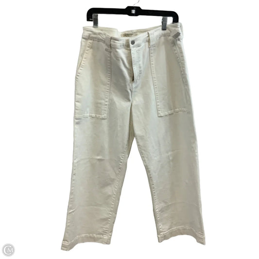 Jeans Wide Leg By Liverpool In White Denim, Size: 12