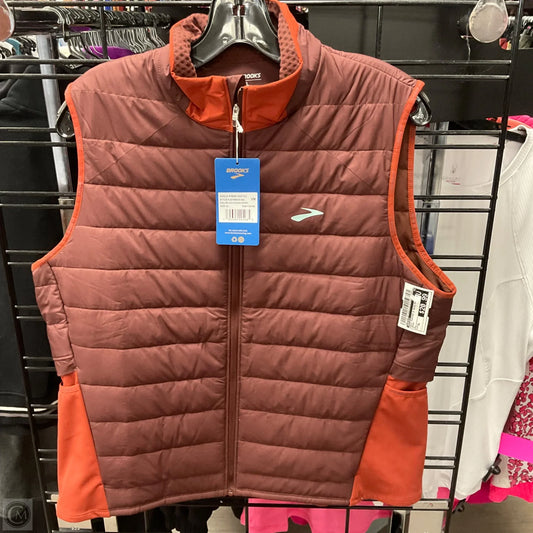 Vest Puffer & Quilted By Brooks In Brown, Size: Xl