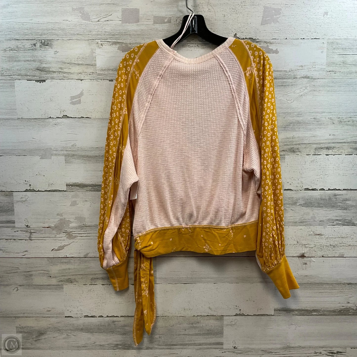 Top Long Sleeve By Free People In Pink & Yellow, Size: Xs