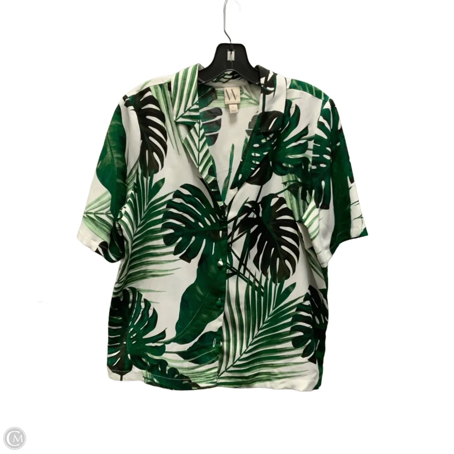 Blouse Short Sleeve By Worthington In Green, Size: L