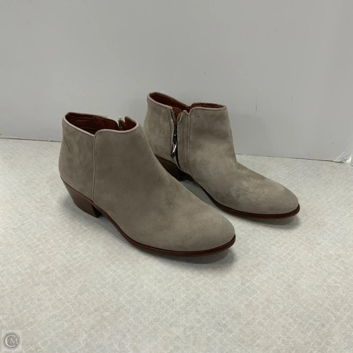 Boots Ankle Heels By Sam Edelman In Grey, Size: 6.5