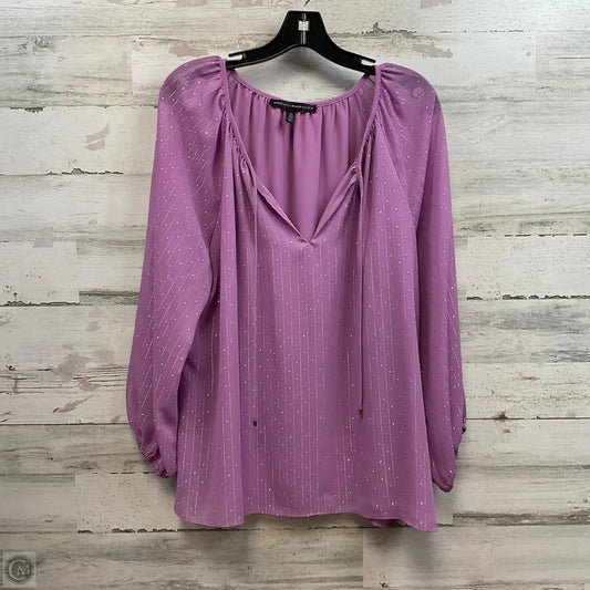 Blouse Long Sleeve By White House Black Market In Purple, Size: Xl