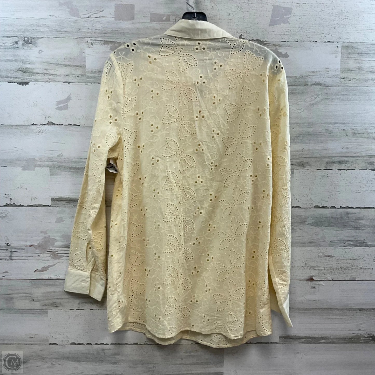 Blouse Long Sleeve By MISS FASHION In Cream, Size: L