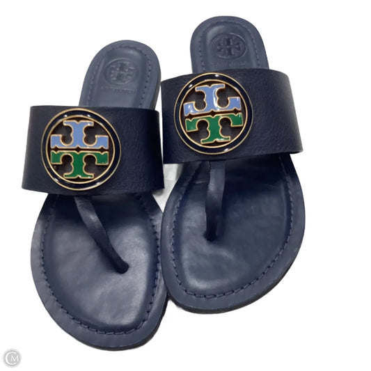 Sandals Designer By Tory Burch In Blue, Size: 5
