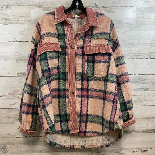 Jacket Shirt By Pol In Pink, Size: S