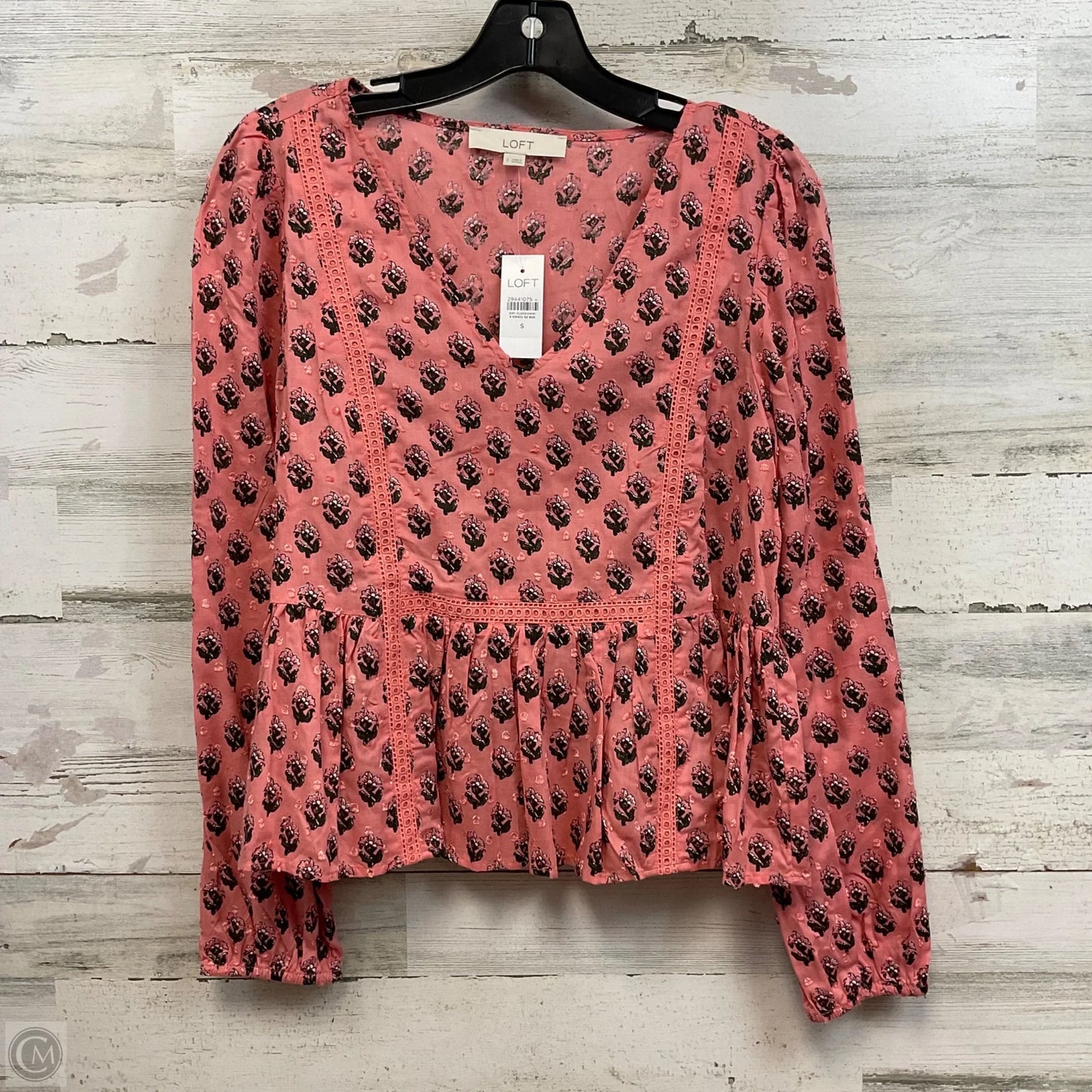 Blouse Long Sleeve By Loft In Pink, Size: S