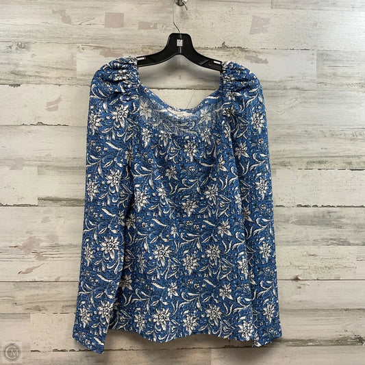 Top Long Sleeve By Loft In Blue, Size: L
