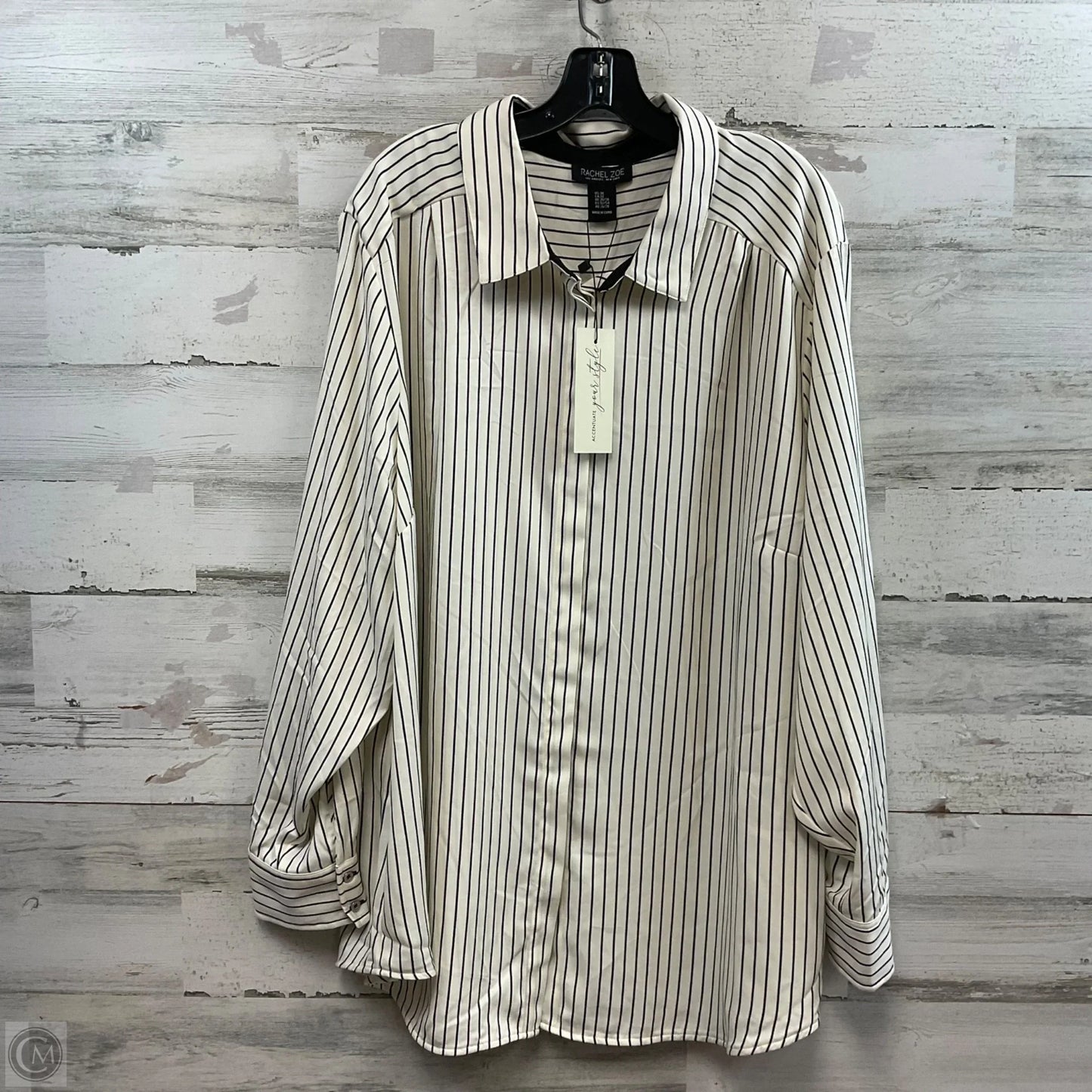 Blouse Long Sleeve By Rachel Zoe In Cream, Size: 3x
