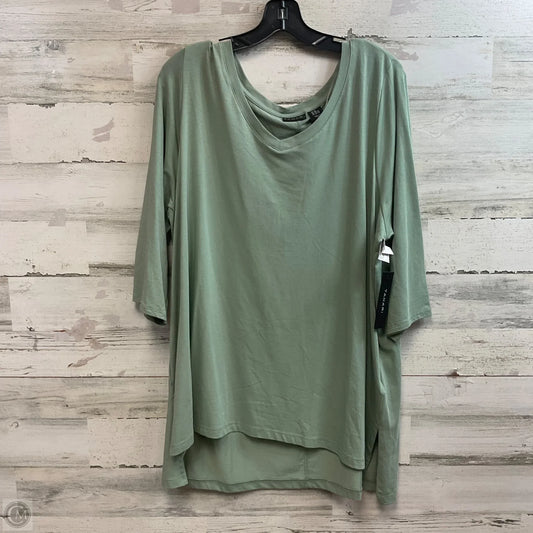 Top 3/4 Sleeve Basic By Tahari In Green, Size: 2x