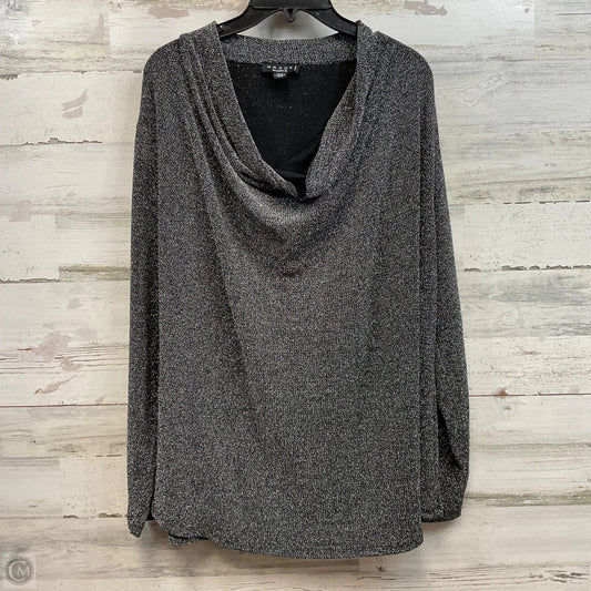 Blouse Long Sleeve By Grace In Silver, Size: 2x