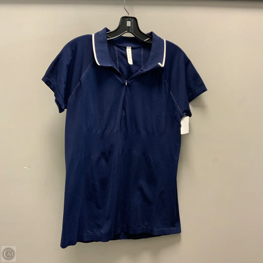 Athletic Top Short Sleeve By Athleta In Blue, Size: Xl