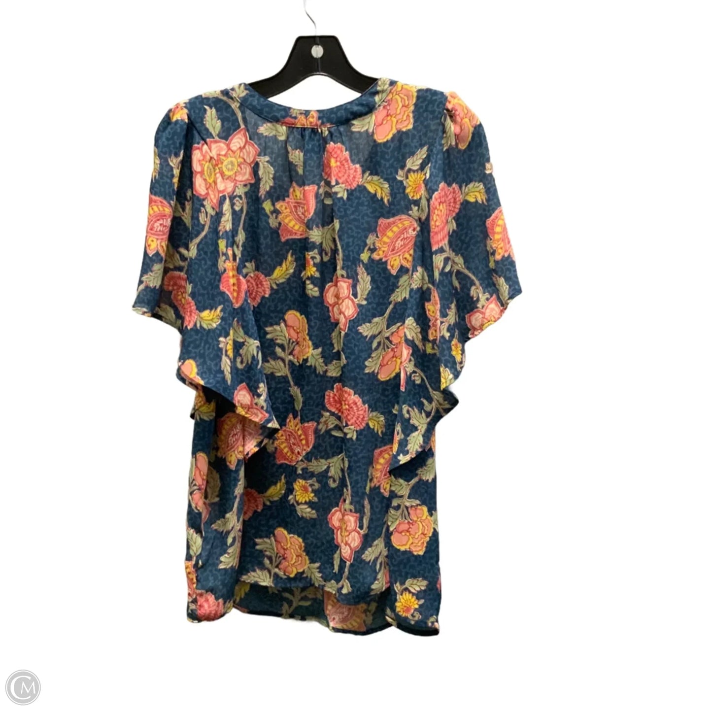 Blouse Short Sleeve By Chaps In Blue, Size: Xl