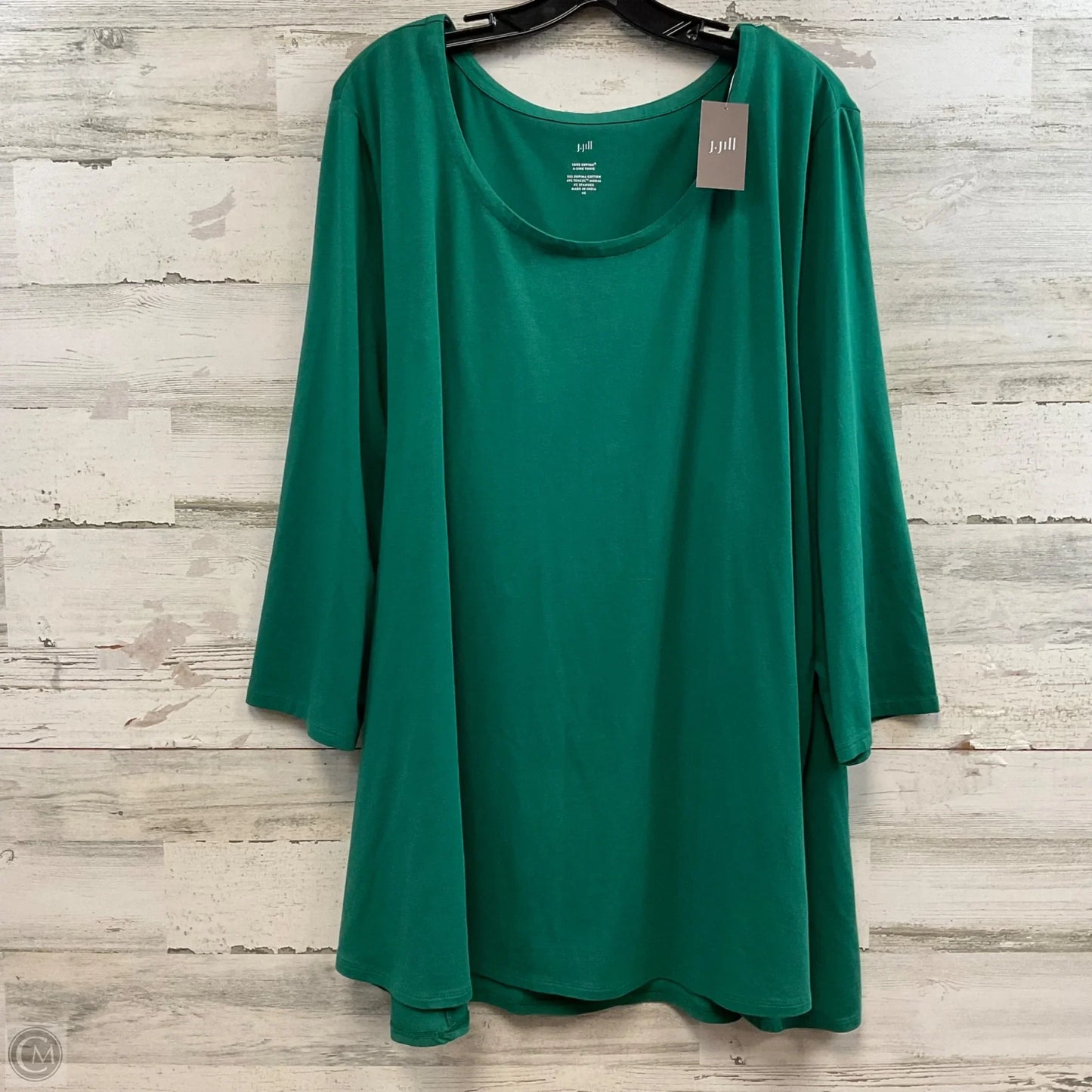 Tunic 3/4 Sleeve By J. Jill In Green, Size: 4x
