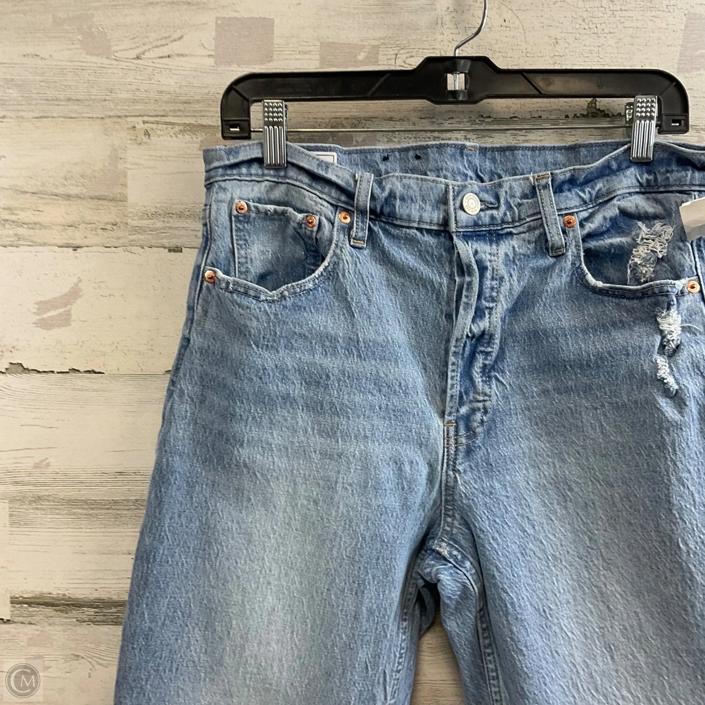 Jeans Straight By Gap In Blue Denim, Size: 12