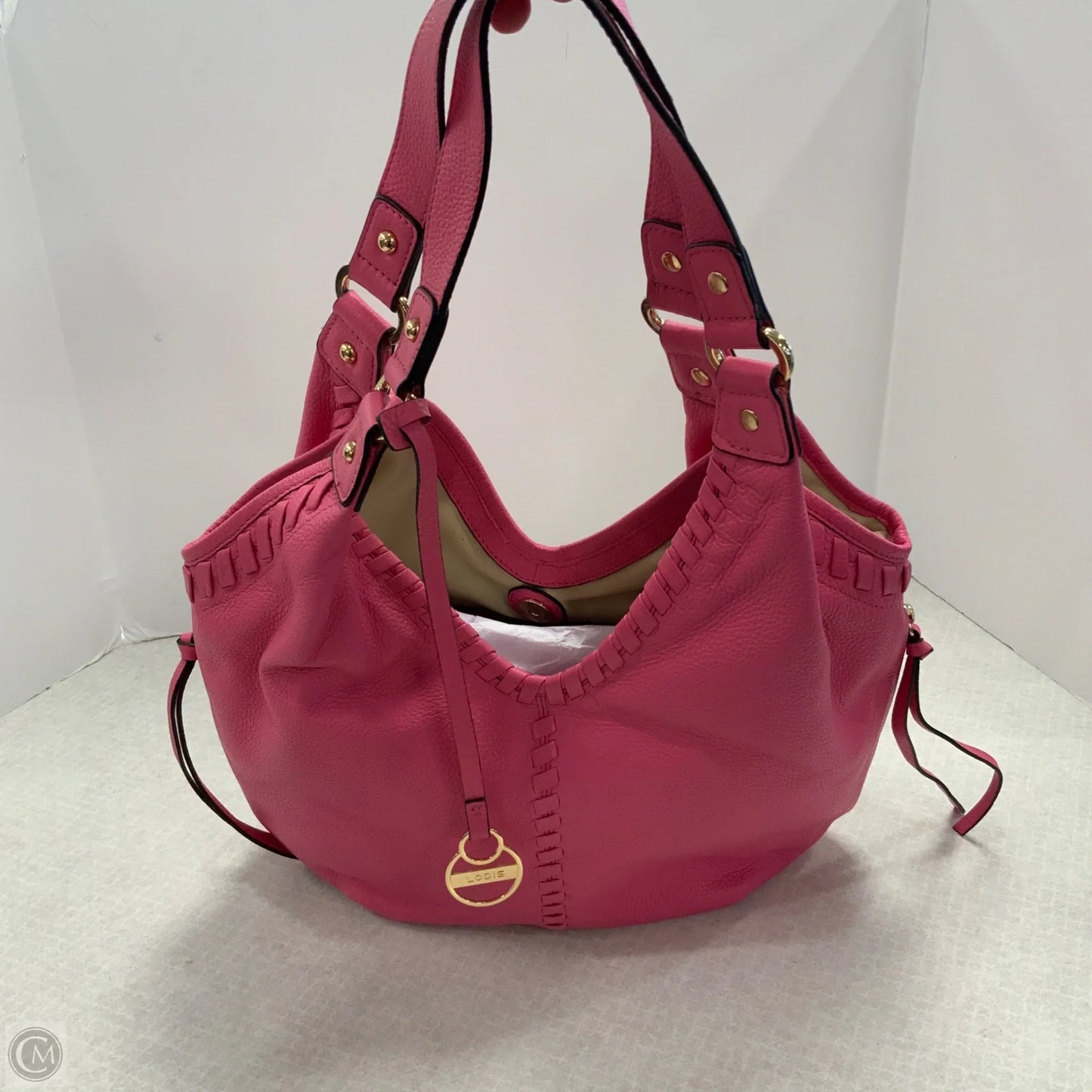 Handbag Leather By Lodis, Size: Medium