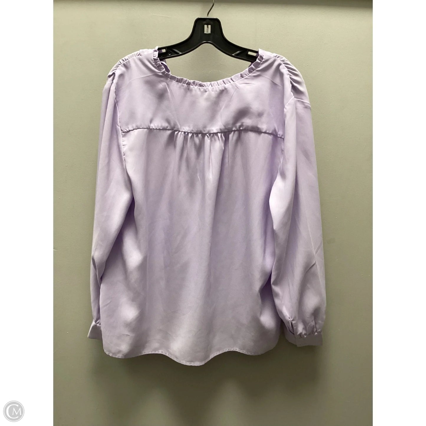 Blouse Long Sleeve By Ann Taylor In Purple, Size: Xl
