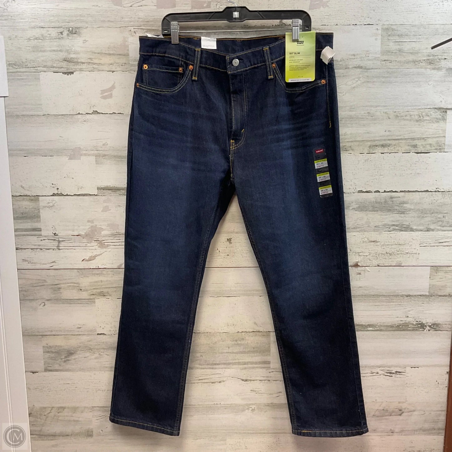 Jeans Straight By Levis In Blue Denim, Size: 22