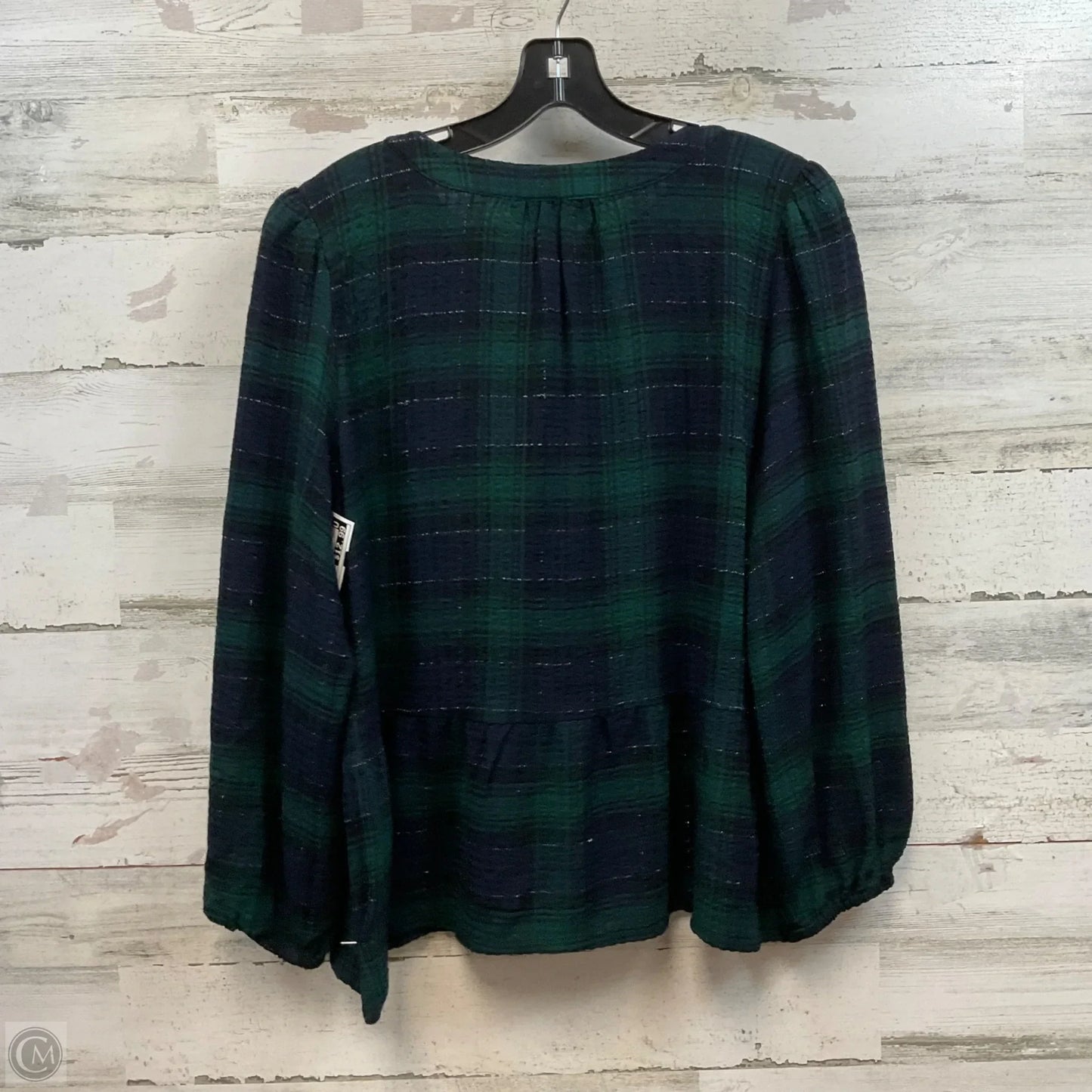 Top Long Sleeve By Loft In Blue & Green, Size: M