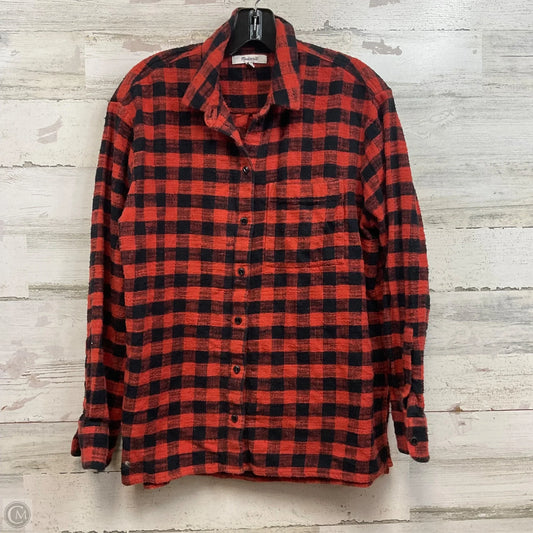 Top Long Sleeve By Madewell In Red, Size: M