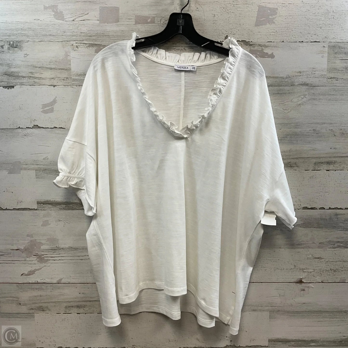 Top Short Sleeve By Mer Sea In White, Size: Osfm