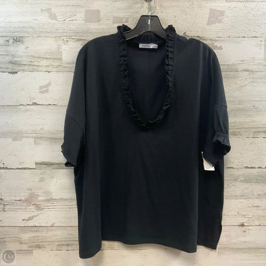Top Short Sleeve By Mer Sea In Black, Size: Osfm