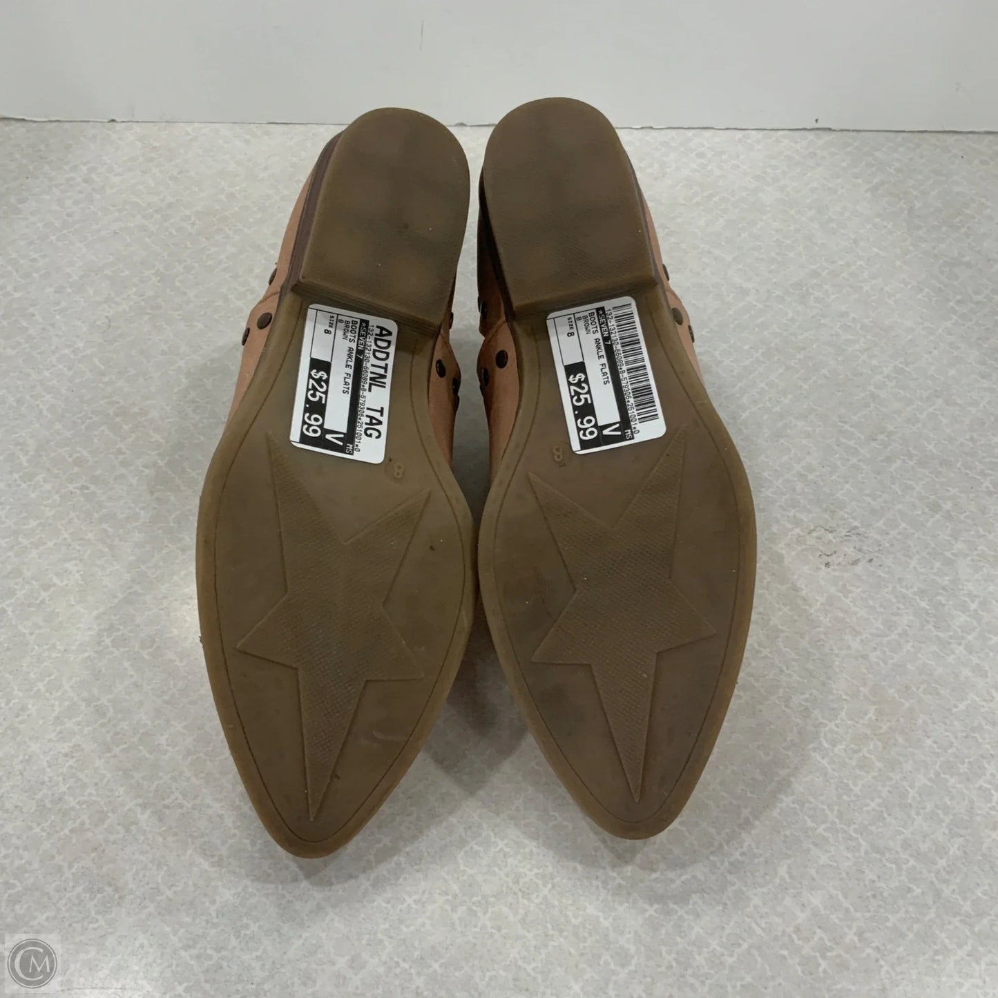 Boots Ankle Flats By Seven 7 In Brown, Size: 8