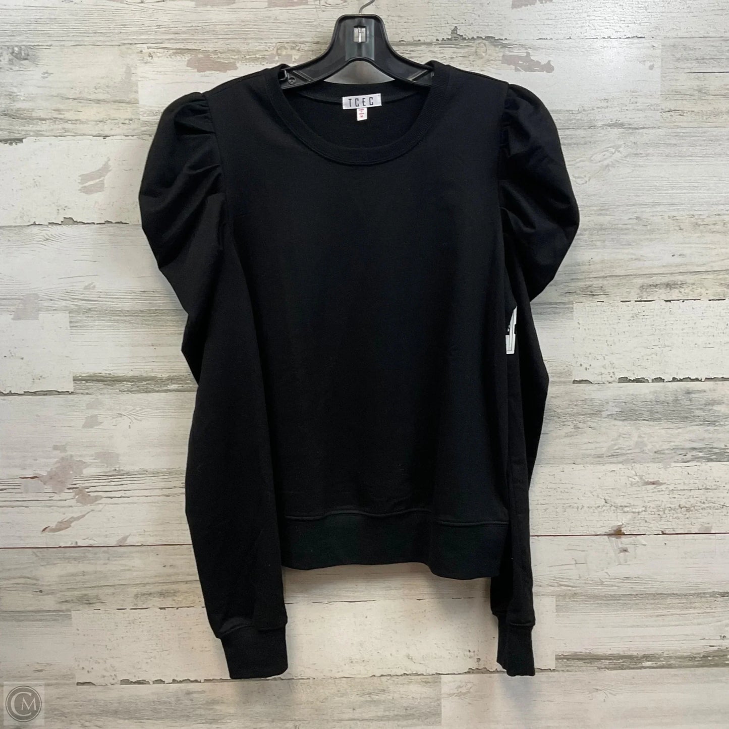 Top Long Sleeve By Tcec In Black, Size: M