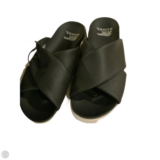 Sandals Flats By Sorel In Black, Size: 9