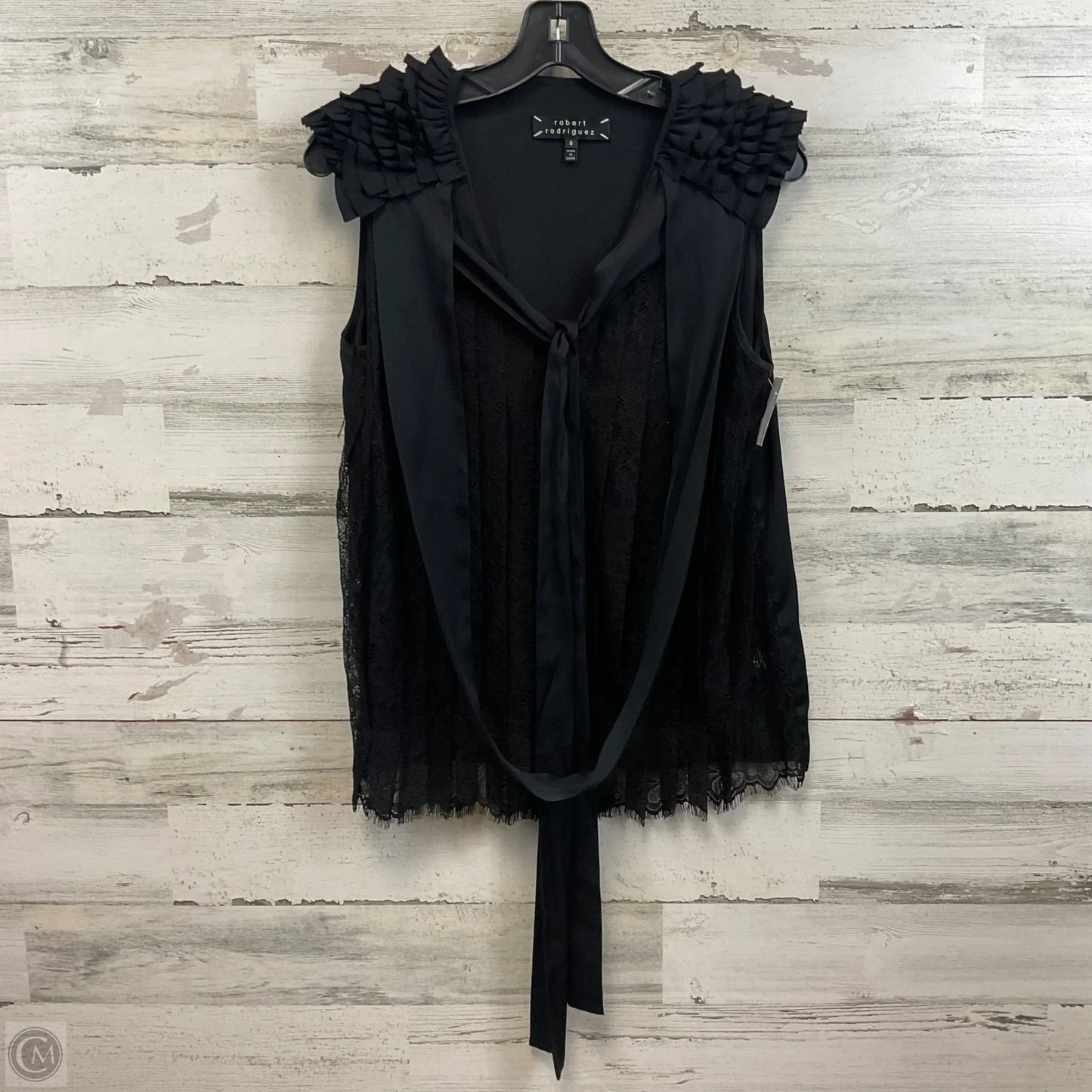 Blouse Sleeveless By Robert Rodriguez In Black, Size: 6