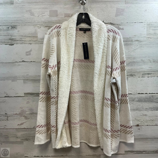 Sweater Cardigan By Adrienne Vittadini In White, Size: L