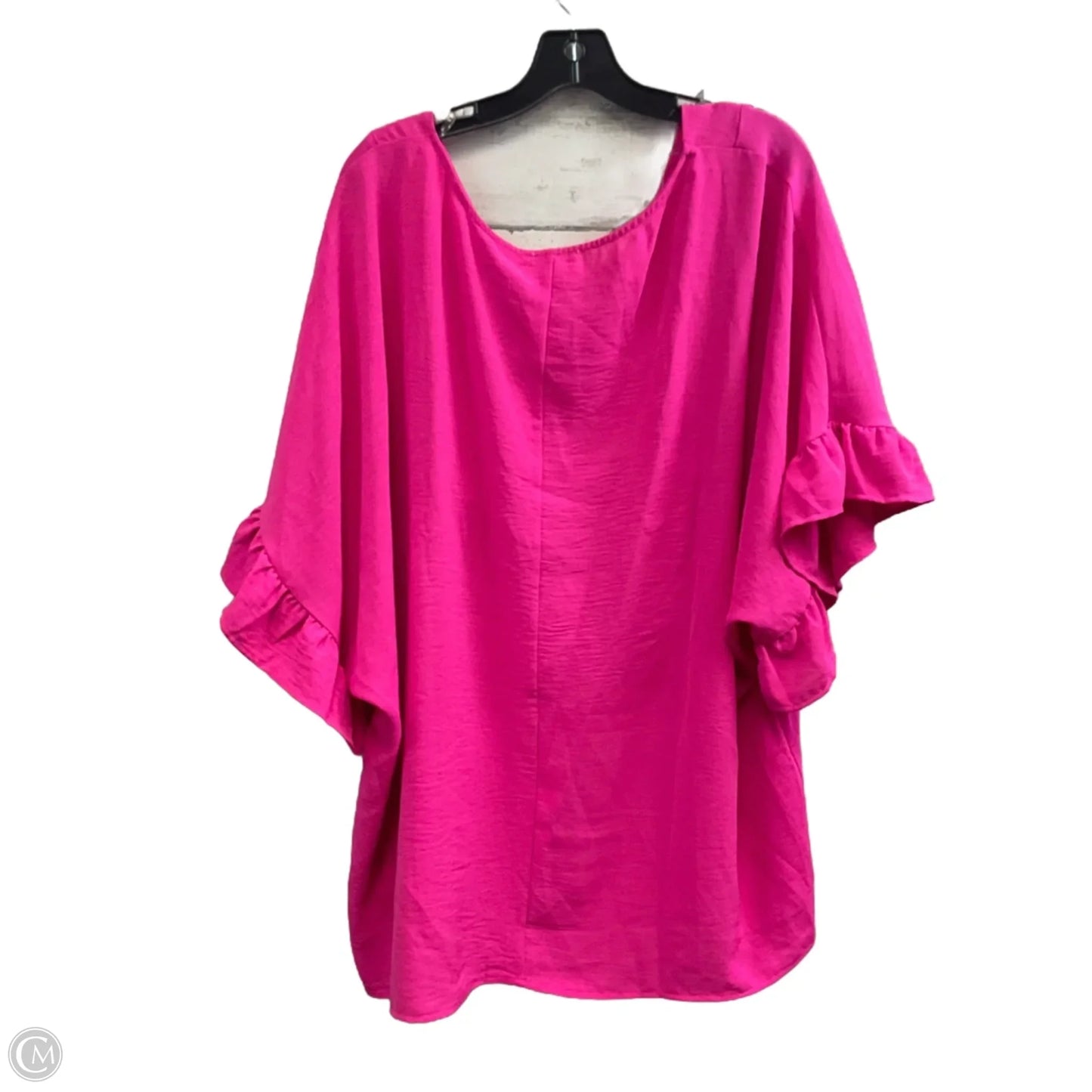 Top Short Sleeve By Andree By Unit In Pink, Size: 2x