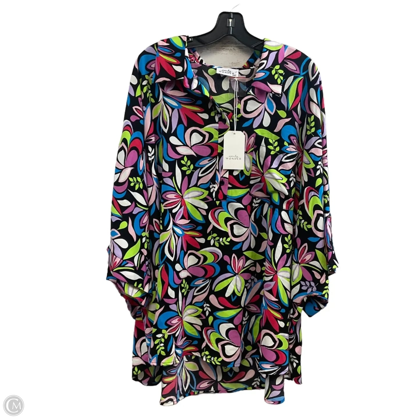 Blouse Short Sleeve By Emily Wonder In Black, Size: 2x / 3x