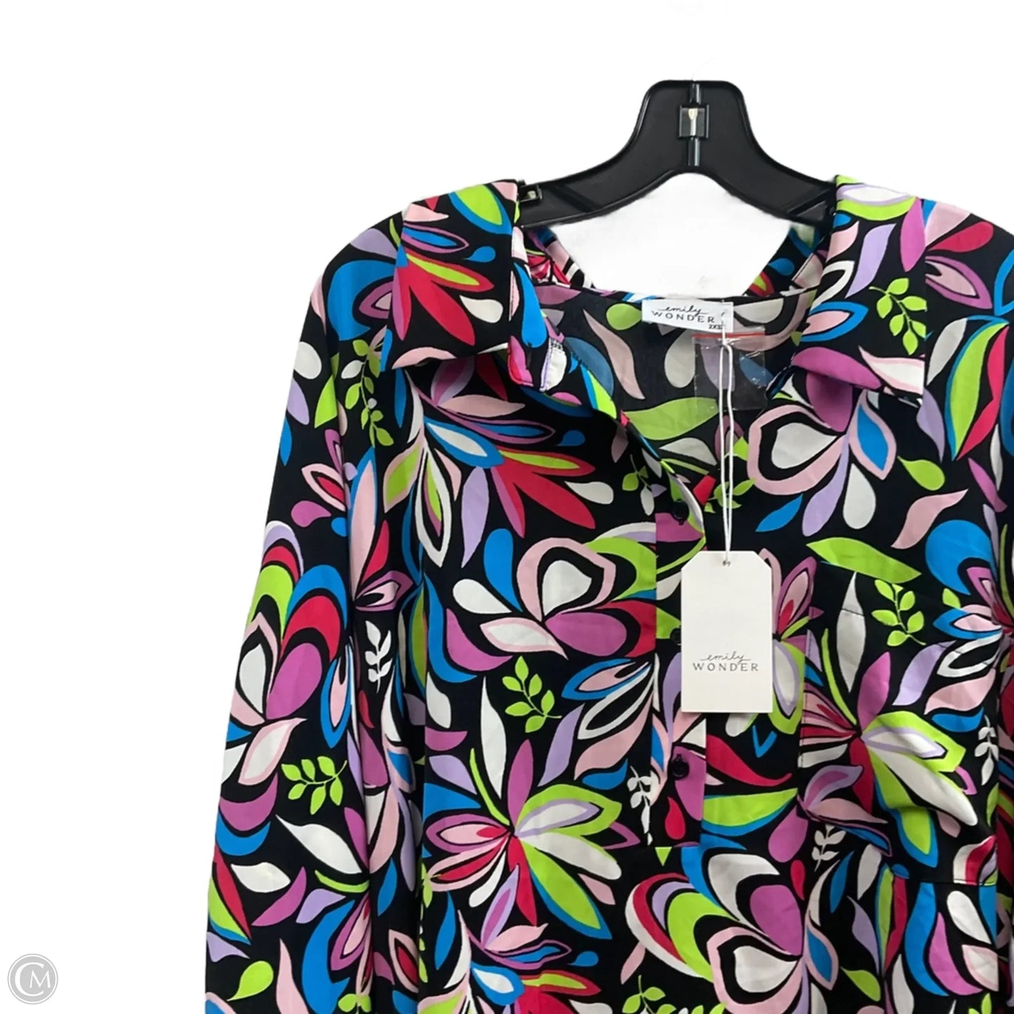 Blouse Short Sleeve By Emily Wonder In Black, Size: 2x / 3x