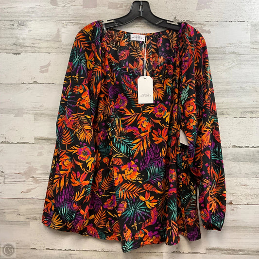 Blouse Long Sleeve By Emily Wonder In Black, Size: 2x
