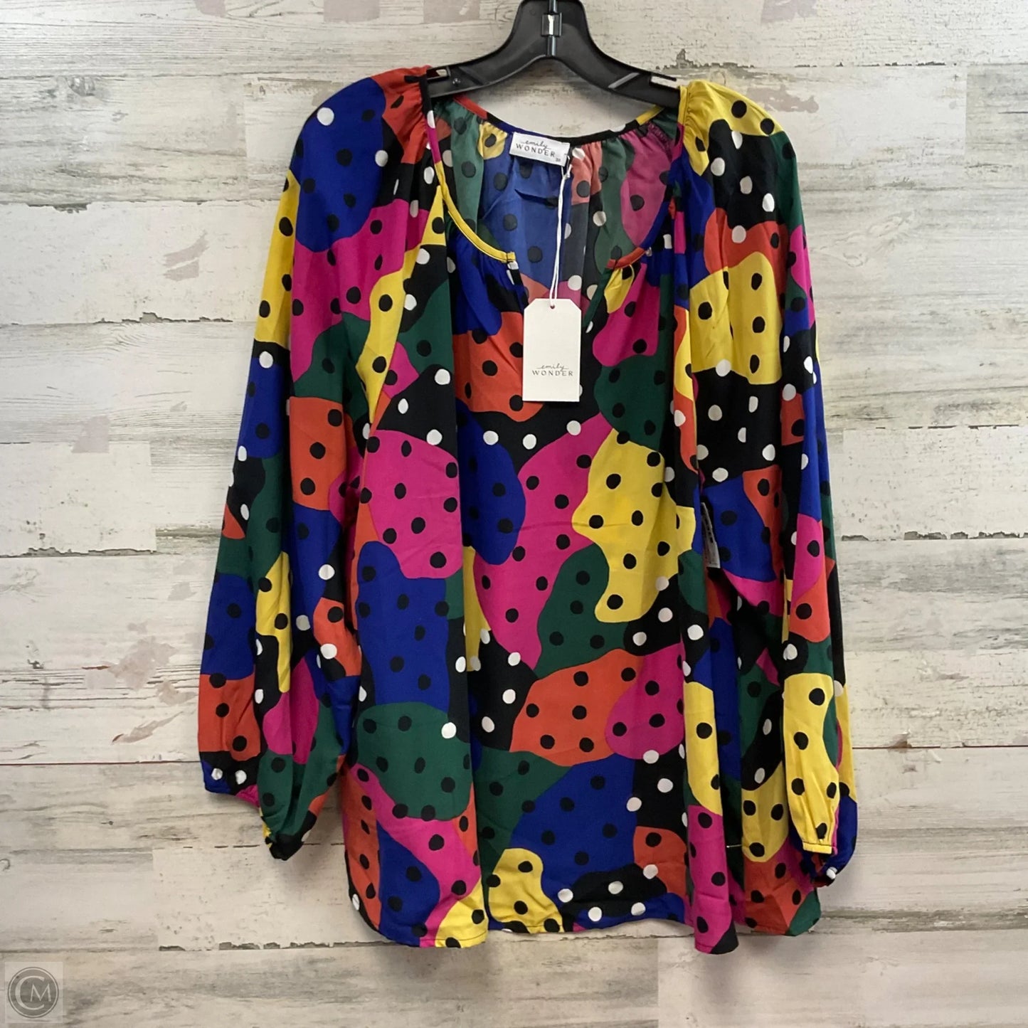 Blouse Long Sleeve By Emily Wonder In Green, Size: 3x