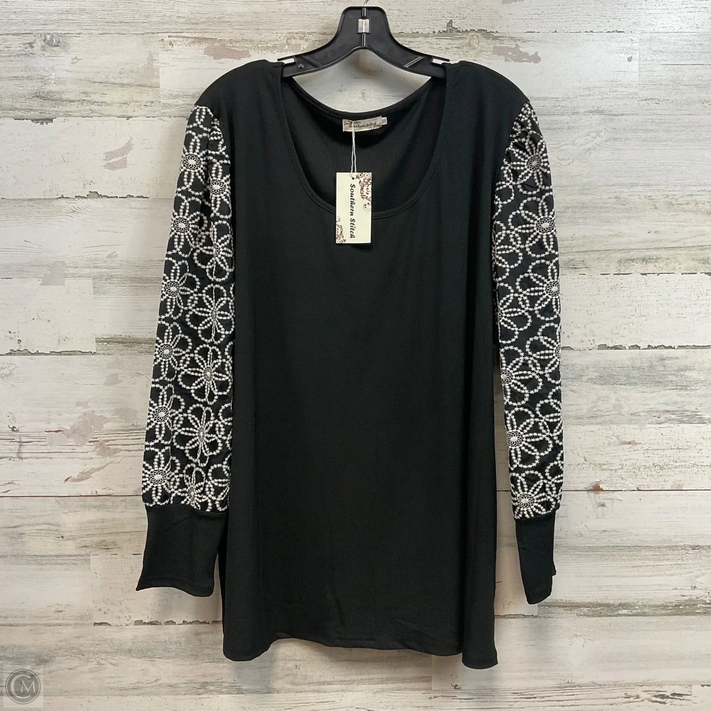 Top Long Sleeve By Southern Stitch In Black, Size: 3x