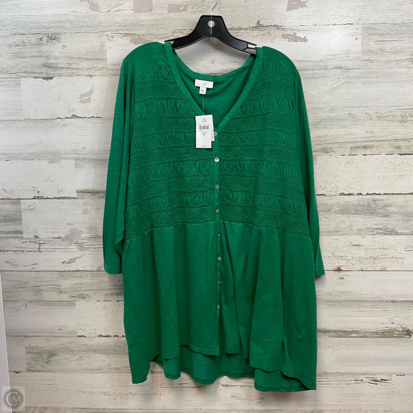 Top 3/4 Sleeve By J. Jill In Green, Size: 4x