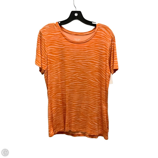 Top Short Sleeve Basic By Nine West Apparel In Orange, Size: L