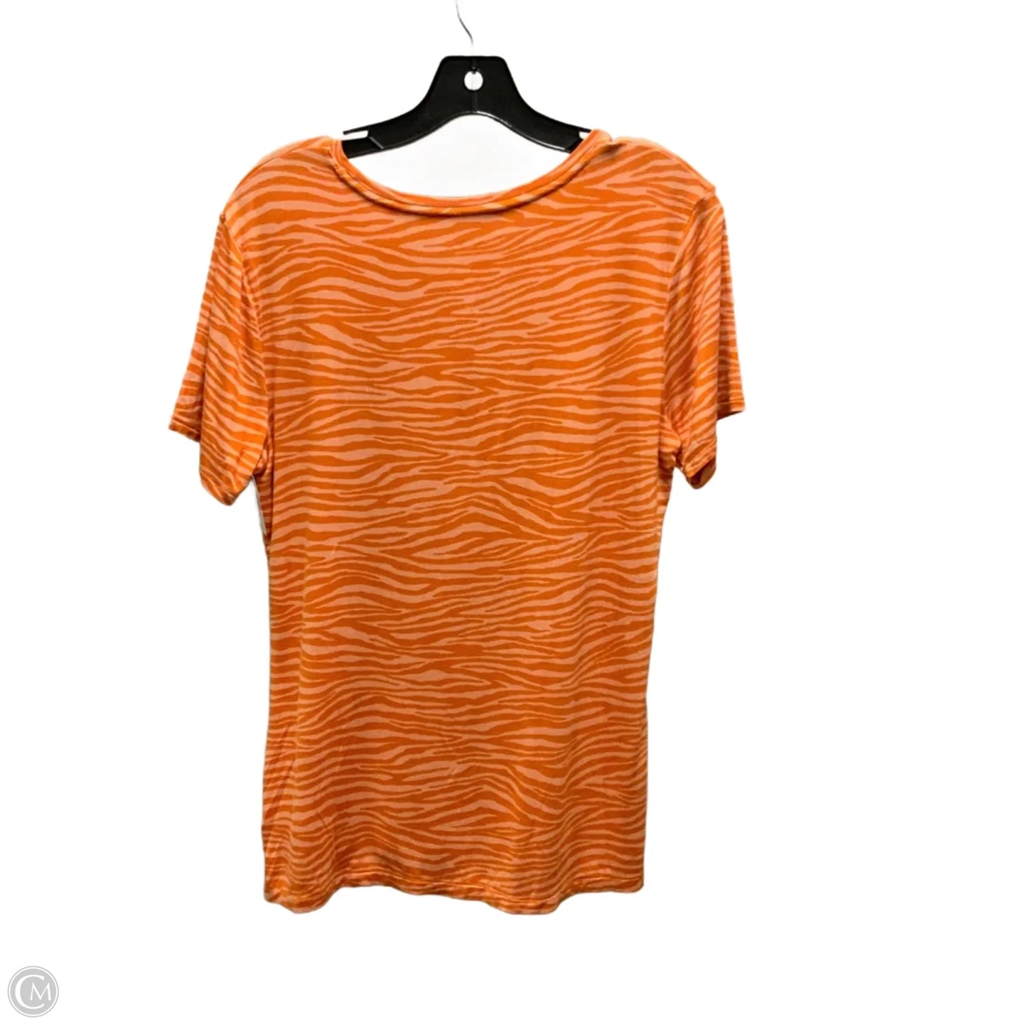 Top Short Sleeve Basic By Nine West Apparel In Orange, Size: L