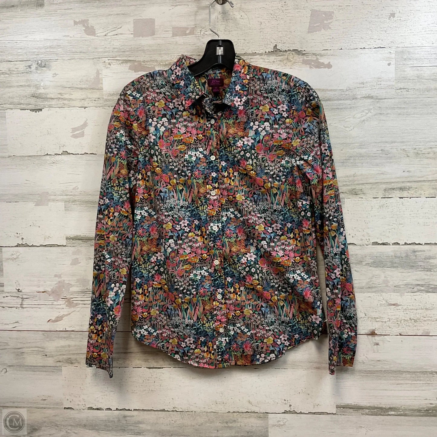 Blouse Long Sleeve By J. Crew In Blue, Size: S