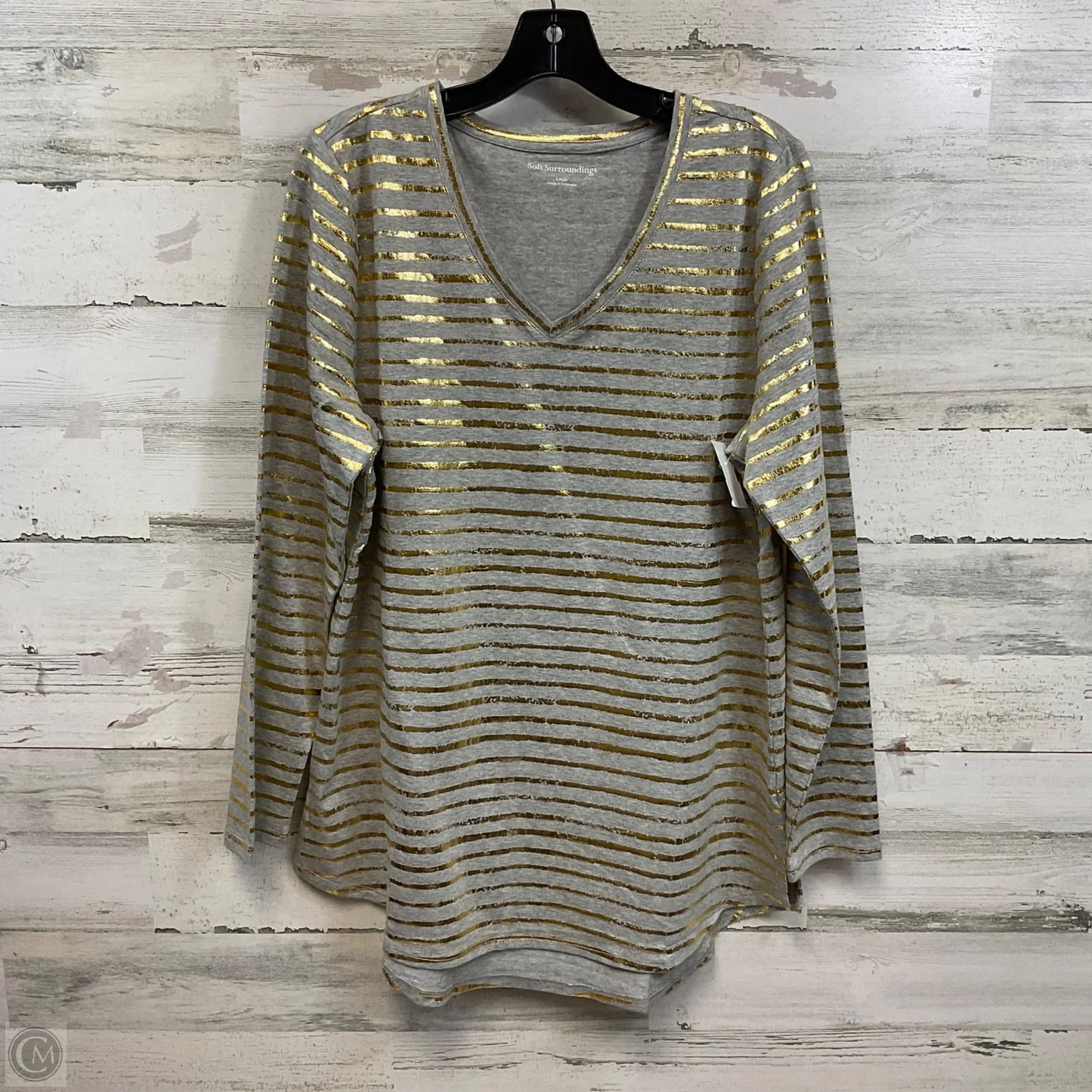 Top Long Sleeve By Soft Surroundings In Grey, Size: L