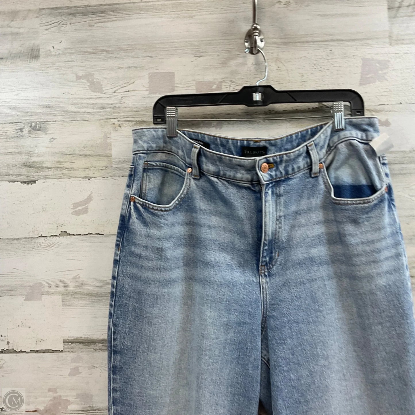 Jeans Straight By Talbots In Blue Denim, Size: 14