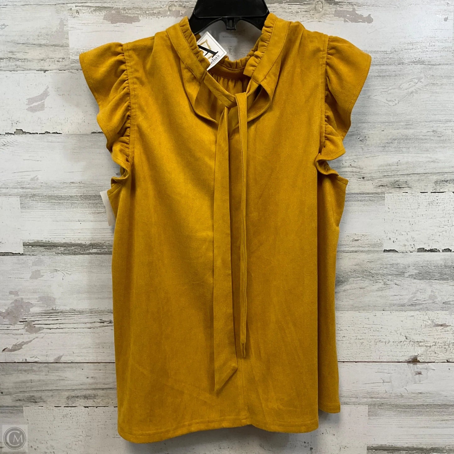 Blouse Short Sleeve By Voy In Yellow, Size: L