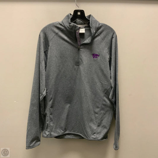 Athletic Top Long Sleeve Collar By Levelwear In Grey, Size: S